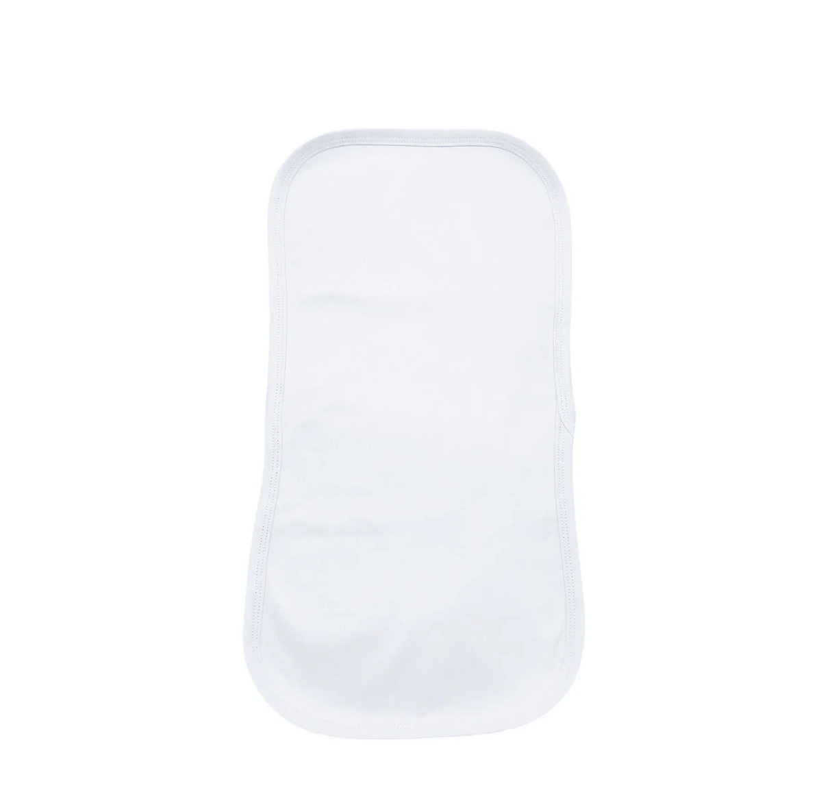 White burp cloth on a white background