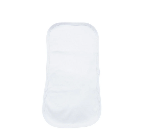 White burp cloth on a white background