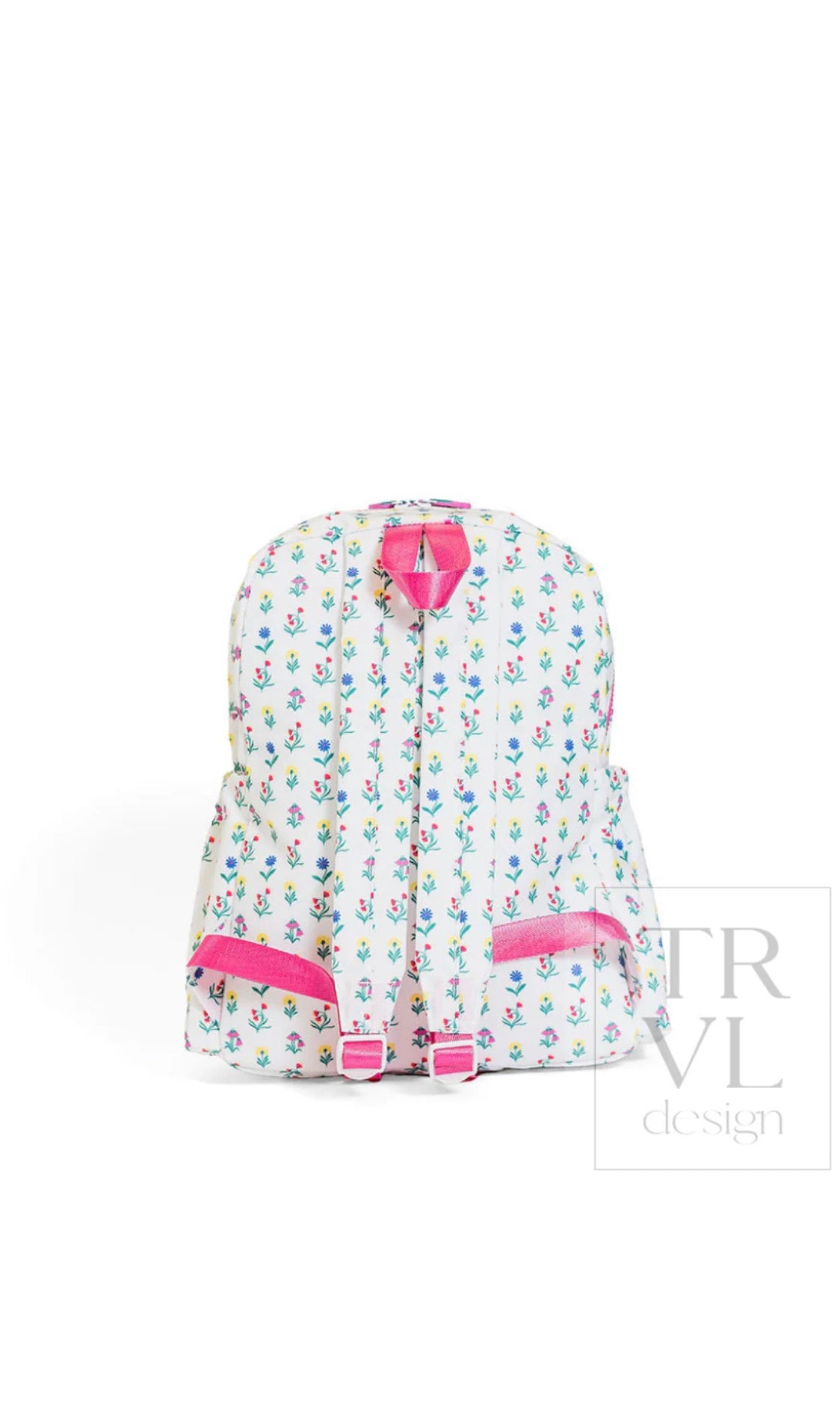 Blue wildflower print TRVL Backpacker bag