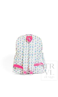 Blue wildflower print TRVL Backpacker bag